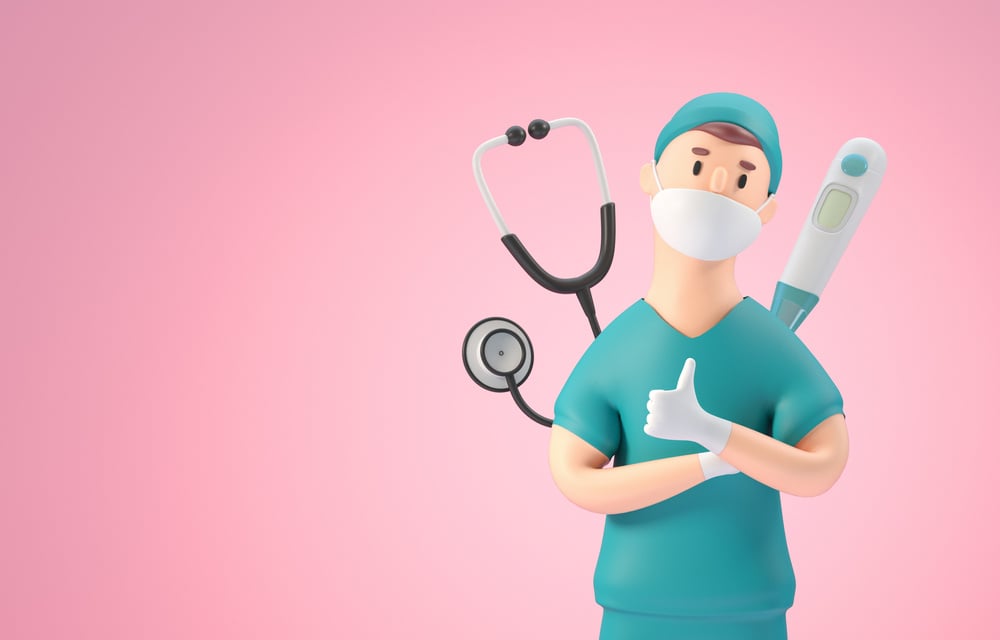 Isolated 3D Nurse. 3D Illustration