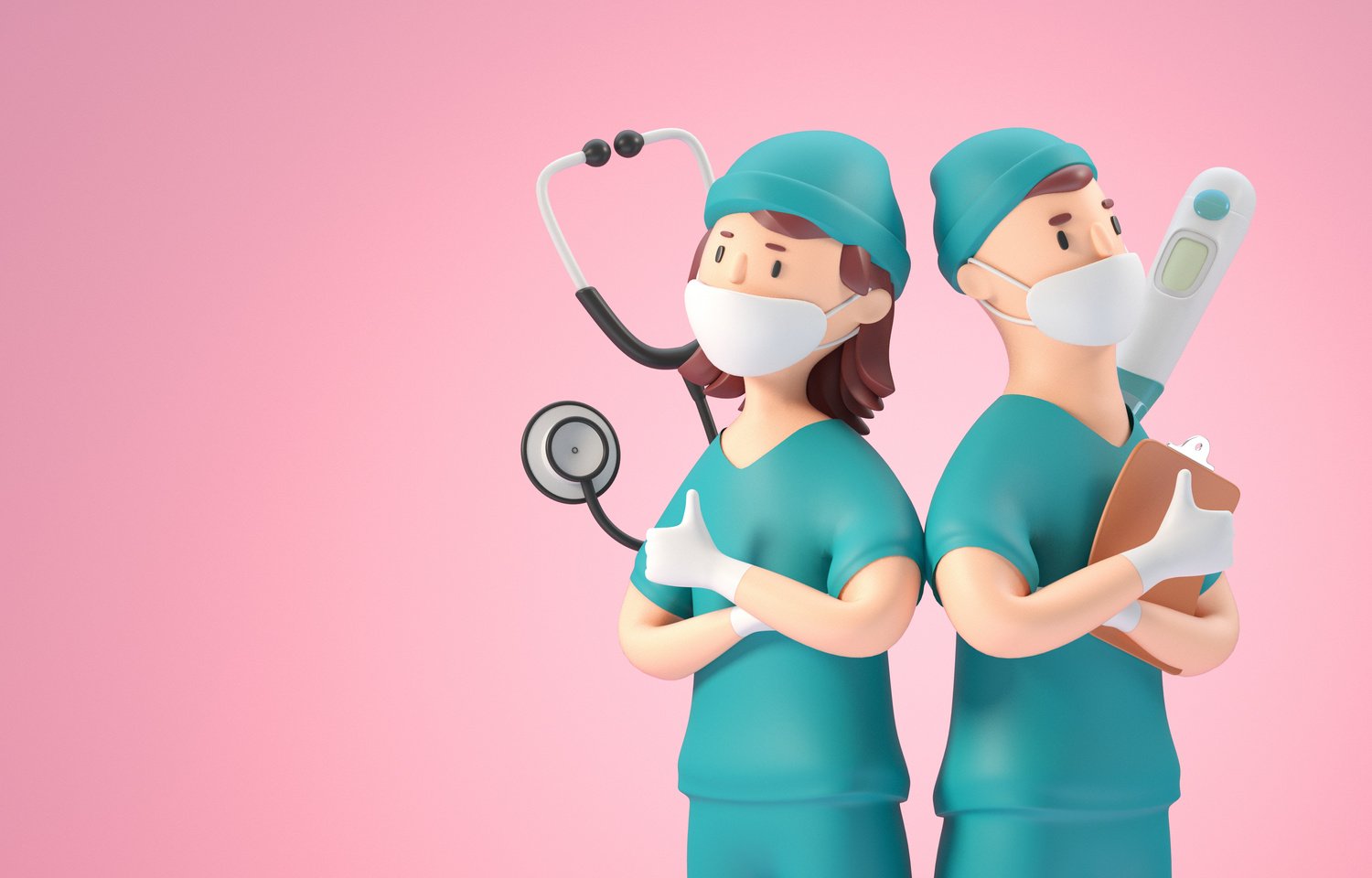 Isolated 3D Nurse. 3D Illustration